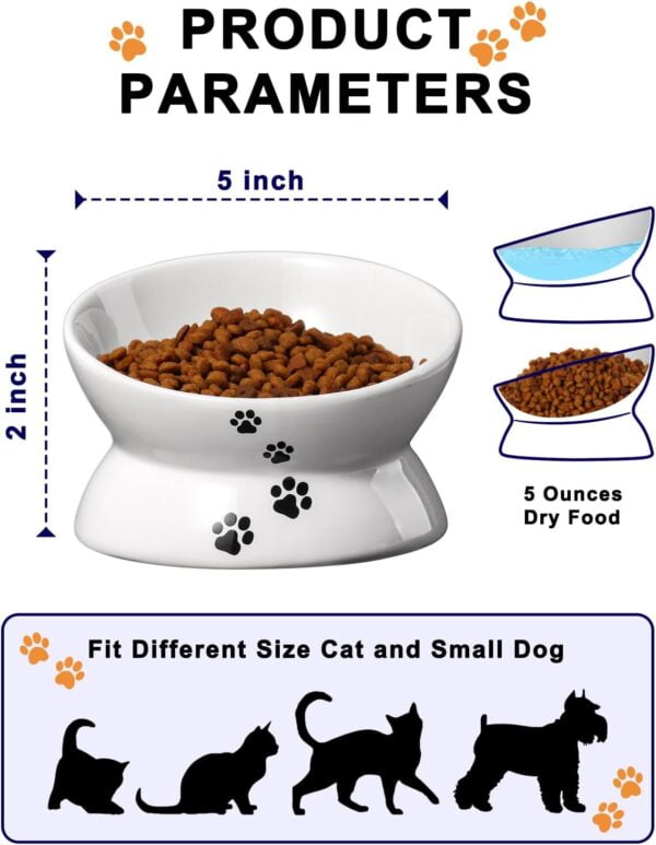 61amFuPtzAL._AC_SL1500 Y YHY Cat Bowl Anti Vomiting, Raised Cat Food Bowls, Tilted Elevated Cat Bowl, Ceramic Pet Food Bowl for Flat Faced Cats, Small Dogs, Protect Pet’s Spine, Dishwasher Safe