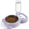 61dGeXFRwML._AC_SL1500 Dog Bowls, Cat Food and Water Bowl Set with Water Dispenser and Stainless Steel Bowl for Cats and Small Dogs – Pink