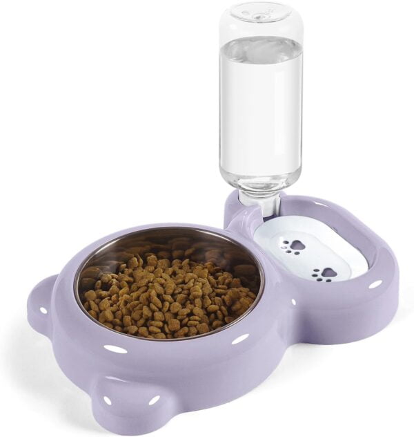 61dGeXFRwML._AC_SL1500 Dog Bowls, Cat Food and Water Bowl Set with Water Dispenser and Stainless Steel Bowl for Cats and Small Dogs – Pink