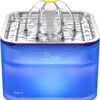 61dMlwezrrL._AC_SL1500_d8e857a4-0709-4eeb-96ec-7cbecb8b3939 Crystal Cat Water Fountain Stainless Steel, 101oz/3L Pet Fountain with LED Light for Cats and Dogs (Grey)