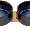 61eRFF0ozHL._AC_SL1500 SPUNKYJUNKY Ceramic Dog and Cat Bowl with Wood Stand Non-Slip Matte Glaze Weighted Food Water Set for Cats &Small Dogs 13.5OZ