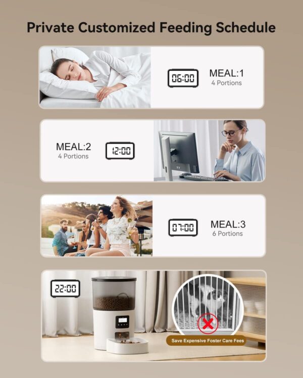 61eltM49EHL._AC_SL1500 Automatic Cat Feeders, 3L Timed Cat Dry Food Dispenser with Clog-Free Design, Auto Pet Feeder for Cats and Dogs, 1-4 Meals Per Day