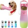 61f1gHUd6lL._AC_SL1500_796586fe-ae9d-4b3c-b47d-80ccaba089c5 Dog Water Bottle, 19Oz Large Capacity Portable Dog Water Bowl, Food Grade Drinking Feeder & Dish Bowl, Unique Puppy Essentials for Outdoor Walking Traveling, Dog Gifts (Pink&Blue)