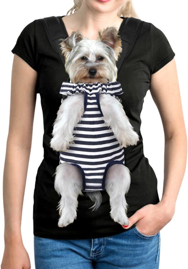 61fFEBVLdkL._AC_SL1500 Pet Dog Carrier Backpack Adjustable Dog Front Carrier, Legs Out Easy-Fit Dog Travel Backpack Carrier for Hiking Camping for Small Medium Dogs Cats and Rabbits (Medium (Pack of 1), A-Black)