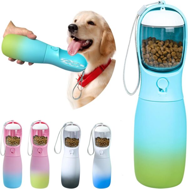 61iM37owq3L._AC_SL1500_8c4492b2-4ff3-4a3a-9264-88517b5394fa Dog Water Bottle, 19Oz Large Capacity Portable Dog Water Bowl, Food Grade Drinking Feeder & Dish Bowl, Unique Puppy Essentials for Outdoor Walking Traveling, Dog Gifts (Pink&Blue)