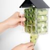 61kd793-JEL._AC_SL1500 Dog Poop Bag Dispenser, Wall Mount Waterproof Outdoor or Indoor Cat Bag Dispenser Holder, Clear Acrylic Pet Waste Bag Storage Container Station for Home, Yard, Porch, Lawn, Fence (Frame House)