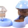 Automatic Feeders Automatic Pets Feeder Waterer Set 1800ml Cats Food Feeder and 500ml Dogs Water Dispenser with DIY Sticker for Small Medium Big Pets Green