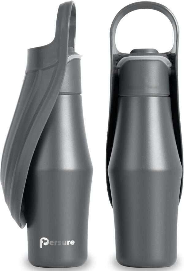 Dog Water Bottle, Portable Dog Water Bottle Dispenser – 27 OZ Stainless Steel Leak-Proof Water Bottle for Dogs On The Go, Perfect for Travel, Walking, Hiking and Outdoor Activities, Pink