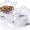 MILIFUN Cat Food Bowls Elevated Tilted, Anti Vomiting Orthopedic Kitty Bowls for Puppy and Bunny, Indoor Cats.