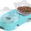 MILIFUN Cat Food Bowls Elevated Tilted, Anti Vomiting Orthopedic Kitty Bowls for Puppy and Bunny, Indoor Cats.
