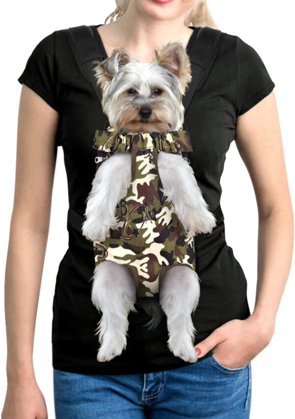 61vACVTrukL._AC_SL1500 Pet Dog Carrier Backpack Adjustable Dog Front Carrier, Legs Out Easy-Fit Dog Travel Backpack Carrier for Hiking Camping for Small Medium Dogs Cats and Rabbits (Medium (Pack of 1), A-Black)