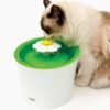 Catit Flower Fountain with Triple Action Filter, Cat Drinking Water Fountain, 3 L, Green