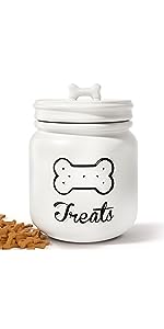 Container Airtight - 6” Round x 8” TallCeramic Dog Treat Container Airtight - 6” Round x 8” Tall