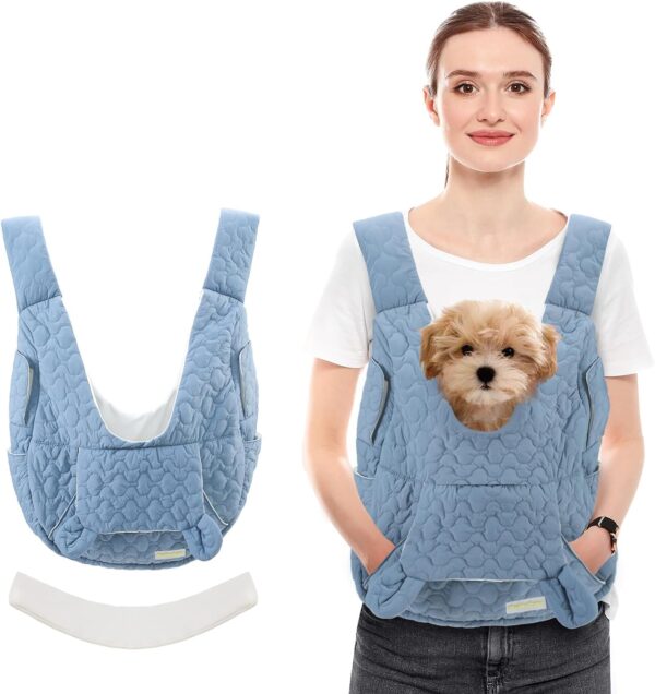 71-K5GjdjRL._AC_SL1500 Pet Carrier Backpack, Adjustable Pet Front Cat Dog Carrier Backpack Travel Bag for Traveling Hiking Camping for Small Medium Dogs Cats and Rabbits, Safety Strap with Removable Bottom Plate