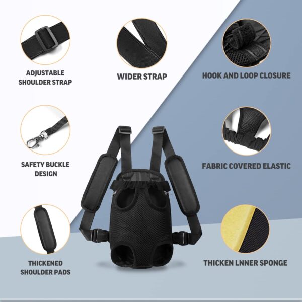71-l2oQTv0L._AC_SL1500 Pet Dog Carrier Backpack Adjustable Dog Front Carrier, Legs Out Easy-Fit Dog Travel Backpack Carrier for Hiking Camping for Small Medium Dogs Cats and Rabbits (Medium (Pack of 1), A-Black)