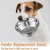 7117p1L8IEL._AC_SL1500 Nuanchu 15 Pcs Pets Bowl Bulk Stainless Steel Dog and Cat Bowls Metal Small Puppy Raised Food and Water Dish for Cage(15 oz)