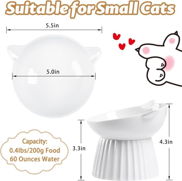 71267DV67kL._AC_SL1500 Ceramic Raised Cat Bowl,Tilted Raised Cat Bowl Anti Vomit Cat Bowls for Indoor Cats Whisker Friendly Pet Feeder for Cats Puppies, Microwave and Dishwasher Safe