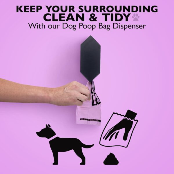 712AmmIszaL._AC_SL1500 Dog Poop Bag Dispenser with 8 Poop Bag Rolls, Stainless-Steel Dog Bag Holder with Magnetic Door Closure, Indoor and Outdoor Poop Bag Dispenser, Holds 8-9 Rolls, 7.75″ x 3.25″, Black