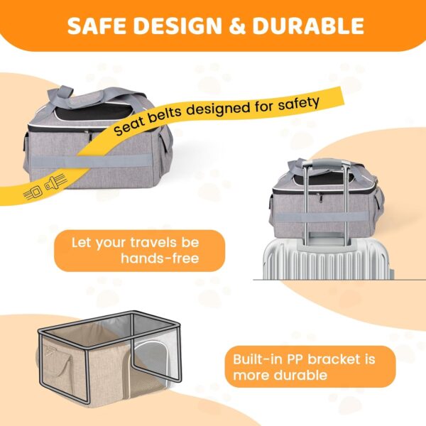 Cat Carrier Soft for 2 Kitten Cats 16x12x11 inches Small Pet Dog Carrier Pet Carrier Airline Approved, Foldable Traval Cat Carrying Bag Under 20lbs