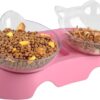 MILIFUN Cat Food Bowls Elevated Tilted, Anti Vomiting Orthopedic Kitty Bowls for Puppy and Bunny, Indoor Cats.