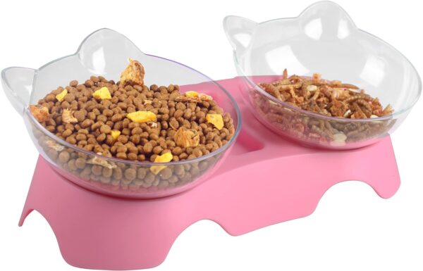 MILIFUN Cat Food Bowls Elevated Tilted, Anti Vomiting Orthopedic Kitty Bowls for Puppy and Bunny, Indoor Cats.