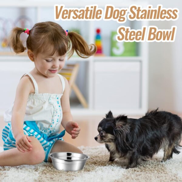 7153j4ltA7L._AC_SL1500 Nuanchu 15 Pcs Pets Bowl Bulk Stainless Steel Dog and Cat Bowls Metal Small Puppy Raised Food and Water Dish for Cage(15 oz)
