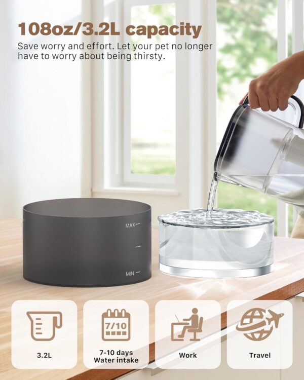 Cat Water Fountain:108oz/3.2L Cat Fountain Super Silent Pet Water Fountain – Water Fountains for Cats Indoor – Faucet Cat Fountain – Quiet Water Pump – Suitable for Cats and Dogs