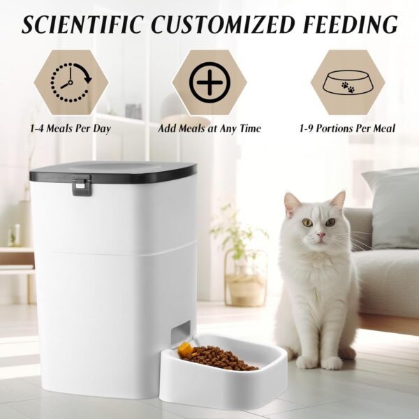 Hushee 2 Pcs Automatic Cat Feeder Timed Dog Food Dispenser 3l Dry Food Dispenser with Dual Power Supply Pet Feeder Programmable Portion Size Control 4 Meals Per Day Auto Cat Feeder