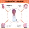 Pret & Lively Pet Water Bottle, 19 Oz Leak Proof, Reusable Water Flow Back, Drinking Cup for Travel, Hiking, Walking, Jogging, Service Dog Vest, BPA Grade Plastic, Dogs, Cats, Rabbits (19oz Pink)