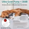 Cat Water Fountain,Pet Drinking Fountain for Multiple Pet,Ultra Silent Cat Water Bowl 2.8L/94oz,for Small Medium Cat Kitty,with LED Light,7Pcs Activated Carbon Filter