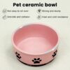 71DHY8krvFL._AC_SL1500 Ceramic Pet Bowl for Dogs and Cats, Weighted Non-Slip Dog Bowls Food and Water Dish, Durable Pets Feeding Bowls Suitable for Small, Medium, and Large Dogs, Pink, 36 Oz