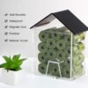 71ExJfK1auL._AC_SL1500 Dog Poop Bag Dispenser, Wall Mount Waterproof Outdoor or Indoor Cat Bag Dispenser Holder, Clear Acrylic Pet Waste Bag Storage Container Station for Home, Yard, Porch, Lawn, Fence (Frame House)