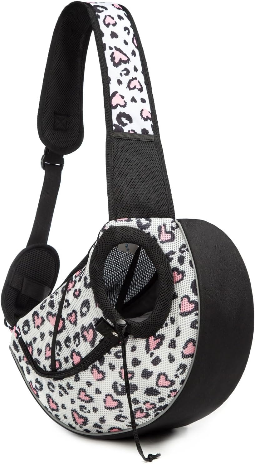 Pet Dog Sling Carrier Breathable Mesh Sling Bag Safe Hands Free Adjustable Dog Satchel for Small Dogs Cats to Outdoor Travel