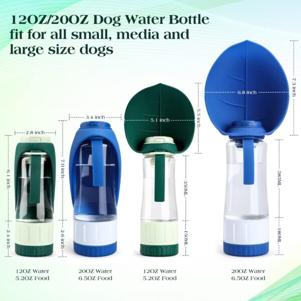 71JMH0Oh9BL._AC_SL1500_847b4f3d-e0a4-418b-b784-1e04117239b3 Upgraded Dog Water Bottle, Portable Dog Cat Puppy Pet Water Dispenser Feeder with Drinking Cup and Food Container Leak Proof for Outdoor Walking, Travel, Hiking 12OZ