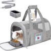 71PU5DAZ9_L._AC_SL1500 Pet Carrier Airline/TSA Approved Small Dogs, Kitten, Carriers for Small Medium Cats Under 15lb, Collapsible Soft Sided Cat Travel Carrier-Grey