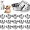 71QMhct-_zL._AC_SL1500 Nuanchu 15 Pcs Pets Bowl Bulk Stainless Steel Dog and Cat Bowls Metal Small Puppy Raised Food and Water Dish for Cage(15 oz)