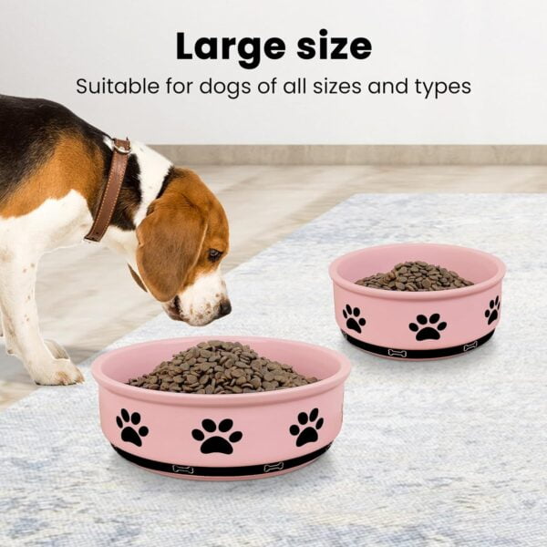 71Qzf_CIcpL._AC_SL1500 Ceramic Pet Bowl for Dogs and Cats, Weighted Non-Slip Dog Bowls Food and Water Dish, Durable Pets Feeding Bowls Suitable for Small, Medium, and Large Dogs, Pink, 36 Oz