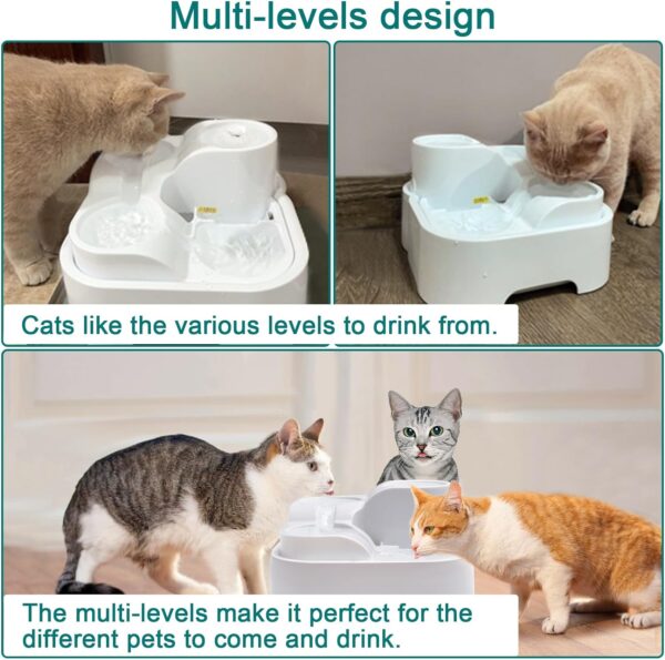 Cat Water Fountain,Pet Drinking Fountain for Multiple Pet,Ultra Silent Cat Water Bowl 2.8L/94oz,for Small Medium Cat Kitty,with LED Light,7Pcs Activated Carbon Filter