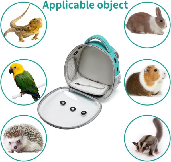 Portable Travel pet Backpack Carrier Hamster Bag Guinea Pig Bird small dog cat Backpack Turtle Carrier Rabbit Cage Rabbit Guinea Pig Squirrel Bearded Dragon Breathable Hangbag(green)
