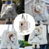 71Te3oVPlpL._AC_SL1500 Cat Carrier Bag Canvas Shoulder Bag for Small Pets, Cute Bear-Shaped Small Dog Carrier Sling,Portable Puppy Carrying Bag, Soft Pouch Tote Bag for Rabbit Kitten Small Animal Supplies