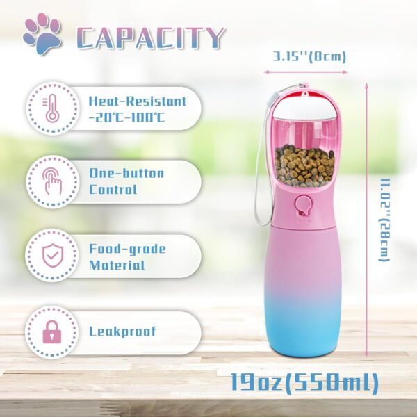 71TmBZOUoYL._AC_SL1500_2b730f34-a20f-4cf4-81f6-75062771b6a1 Dog Water Bottle, 19Oz Large Capacity Portable Dog Water Bowl, Food Grade Drinking Feeder & Dish Bowl, Unique Puppy Essentials for Outdoor Walking Traveling, Dog Gifts (Pink&Blue)