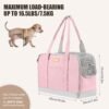 Dog Purse Carrier, Pet Carrier Tote with Pockets, Breathable Soft-Sided Pet Bag with Adjustable Safety Tether Strap for Shopping Travel, Pet Carrier Purse for Small Medium Dog Cat, Pink