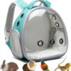 Portable Travel pet Backpack Carrier Hamster Bag Guinea Pig Bird small dog cat Backpack Turtle Carrier Rabbit Cage Rabbit Guinea Pig Squirrel Bearded Dragon Breathable Hangbag(green)