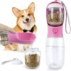 71ZdygP106L._AC_SL1500_39a71c6c-b29f-4482-9498-debfc2a5cc75 Dog Water Bottle with Food Container, Leak Proof Portable Dog Water Bowl, Drinking Feeder & Dish Bowl, Unique Dog Travel Accessories for Yorkie Chihuahua Walking, Hiking (19oz White)