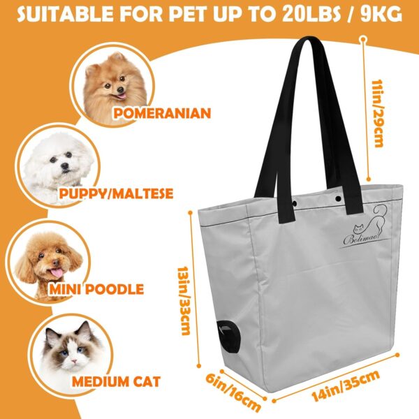 Carrying Bag for Cats Portable Pet Soft Side Tote Bag Foldable Travel Pet Shoulder Bag Adjustable Hole Pet Carrying Bag Sturdy Lightweight Wearable Solid Color Pet Shopping Bag