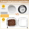 71bbQU4djTL._AC_SL1500 Elevated Cat Bowls, 15° Tilted Glass Raised Cat Food Bowl with Stainless Steel Stand, 2 Large Capacity Glass Cat Bowls and 4 Anti Slip Feet, Suitable for Cats and Little Dogs
