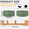 71hauttNutL._AC_SL1500 Ptlom Ceramic Pet Bowls for Dog and Cat, No Spill Dog Food and Water Bowl Set with Anti-Slip Wooden Stand, Riased Puppy Feeding Dishes Suitable for Small, Medium and Large Cats Dogs, Green 28 OZ