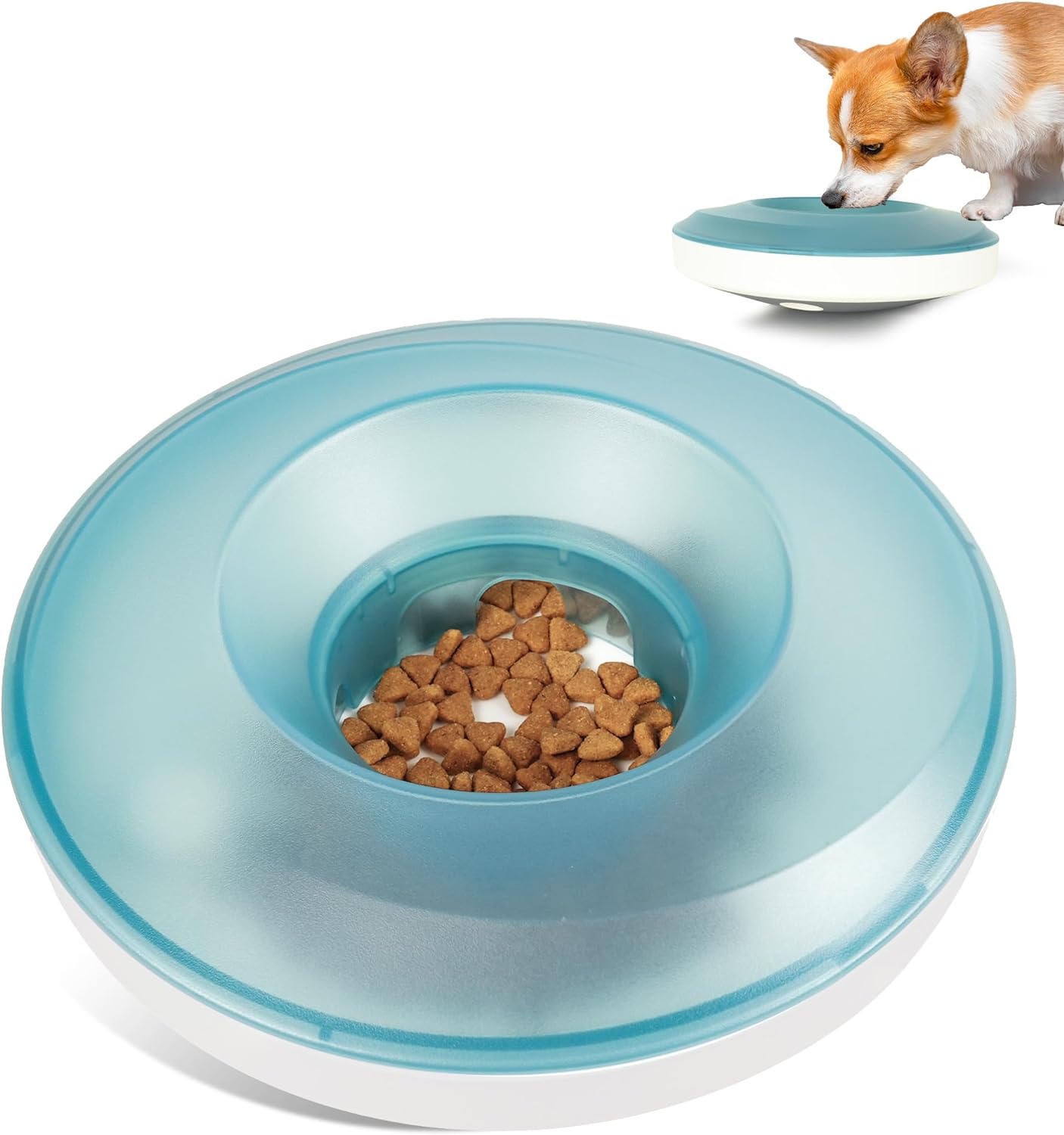 PrimePets Pet Slow Feeder Bowls, Interactive Wobble Dog Food Dispenser, Treat Dispenser Toy, Pet Food Bowl for Dogs Cats Up to 3 Cups for Small, Medium and Large Dog