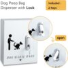 Outdoor Dog Poop Bag Dispenser for Yard, Wall Mount Metal Waste Bag Dispenser with Lock， Waterproof Doggy Bag Holder for Pet Waste Stations， Holds 20 Rolls Dog Waste Bags（Gray）