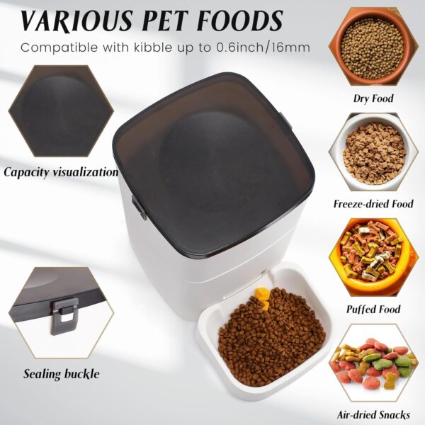 Hushee 2 Pcs Automatic Cat Feeder Timed Dog Food Dispenser 3l Dry Food Dispenser with Dual Power Supply Pet Feeder Programmable Portion Size Control 4 Meals Per Day Auto Cat Feeder